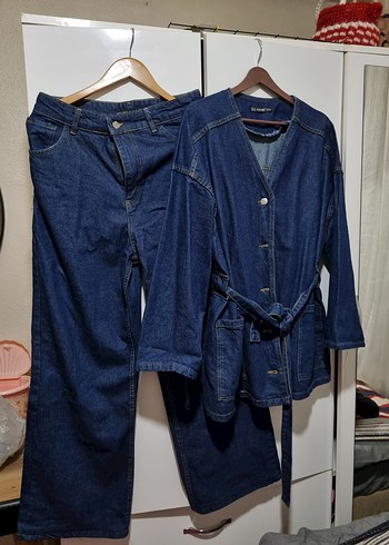 Kemerli Lacivert Denim Kadın Takım - Görsel 7