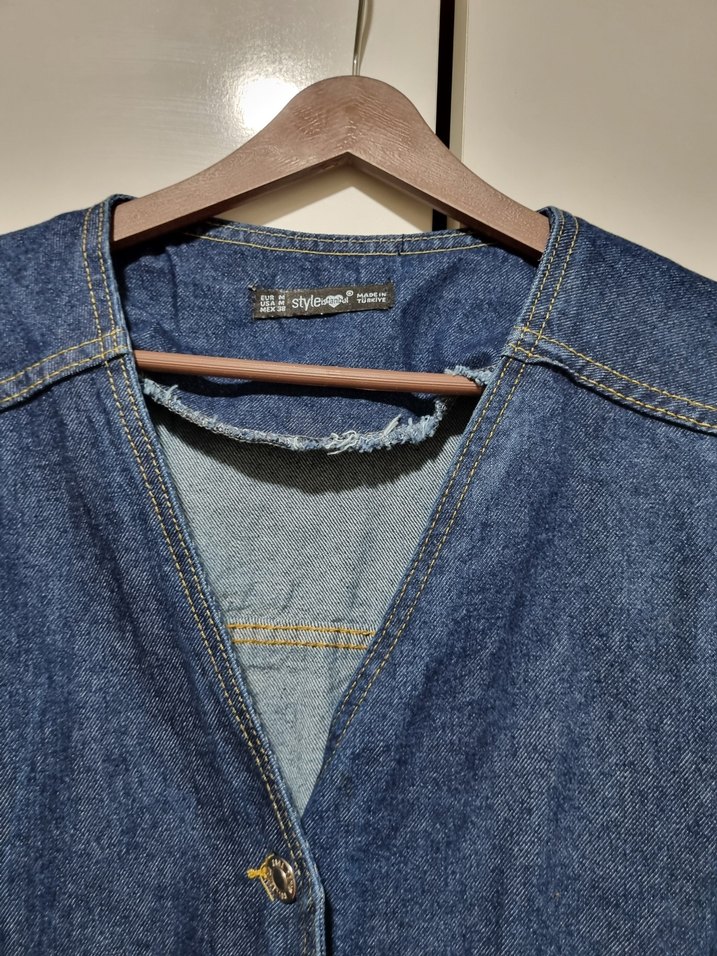 Kemerli Lacivert Denim Kadın Takım - Görsel 5