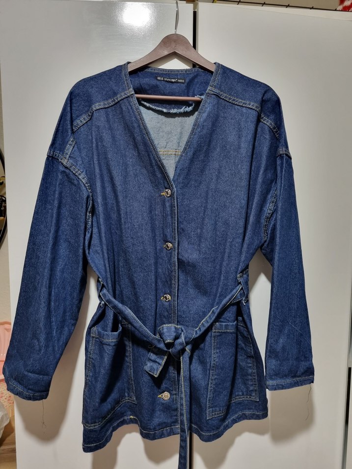 Kemerli Lacivert Denim Kadın Takım - Görsel 4