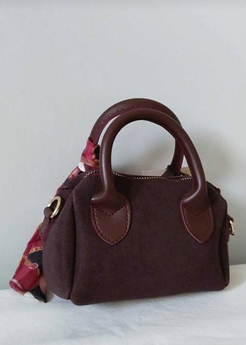 Bordo Süet Kadın Çanta - Parisian Stili - Görsel 6