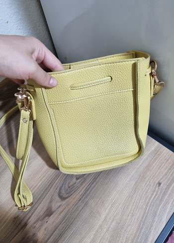 Sarı Minimalist Deri Kadın Çanta KOTON - Görsel 4