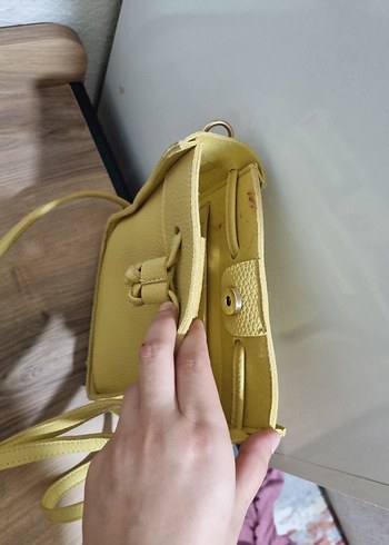 Sarı Minimalist Deri Kadın Çanta KOTON - Görsel 3