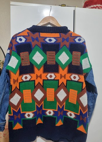 Desenli Bohem Kadın Kot Hırka - Görsel 2