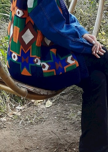 Desenli Bohem Kadın Kot Hırka - Görsel 4