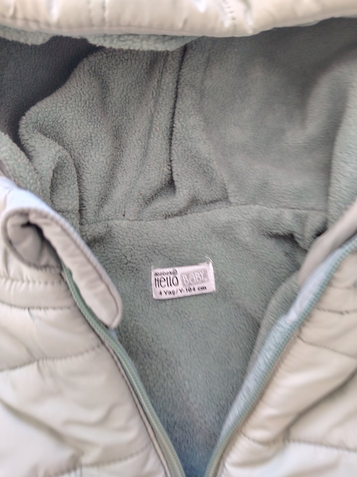 Su yeşili  Erkek Çocuk Fermuarlı Mont - Görsel 2