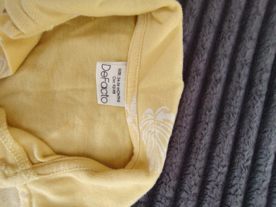 Erkek Çocuk Sarı Baskılı Polo Tişört - Görsel 2