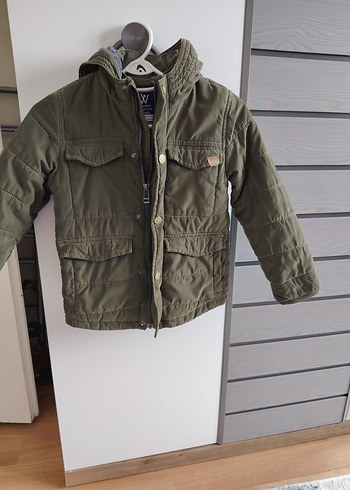 Haki renk Kamuflaj Desenli Erkek Çocuk Mont - Görsel 2