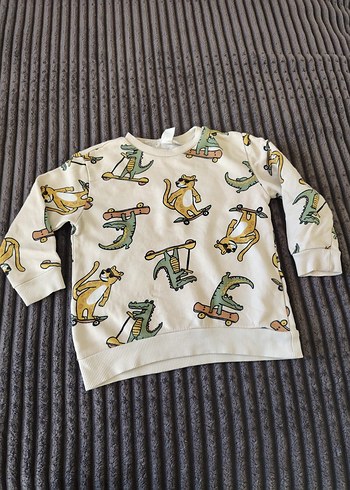 Gri Baskılı Erkek Çocuk Sweatshirt - Görsel 4