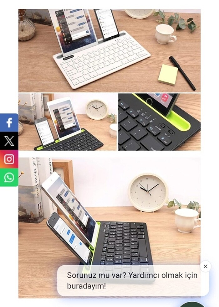 Rk908 wifi kablosuz klavye cift kanal - Görsel 3