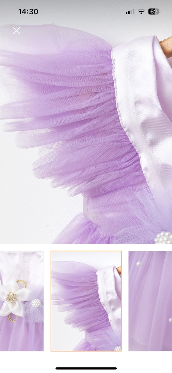 Mor Nakışlı Dantel Detaylı Bebek Elbisesi - Görsel 4