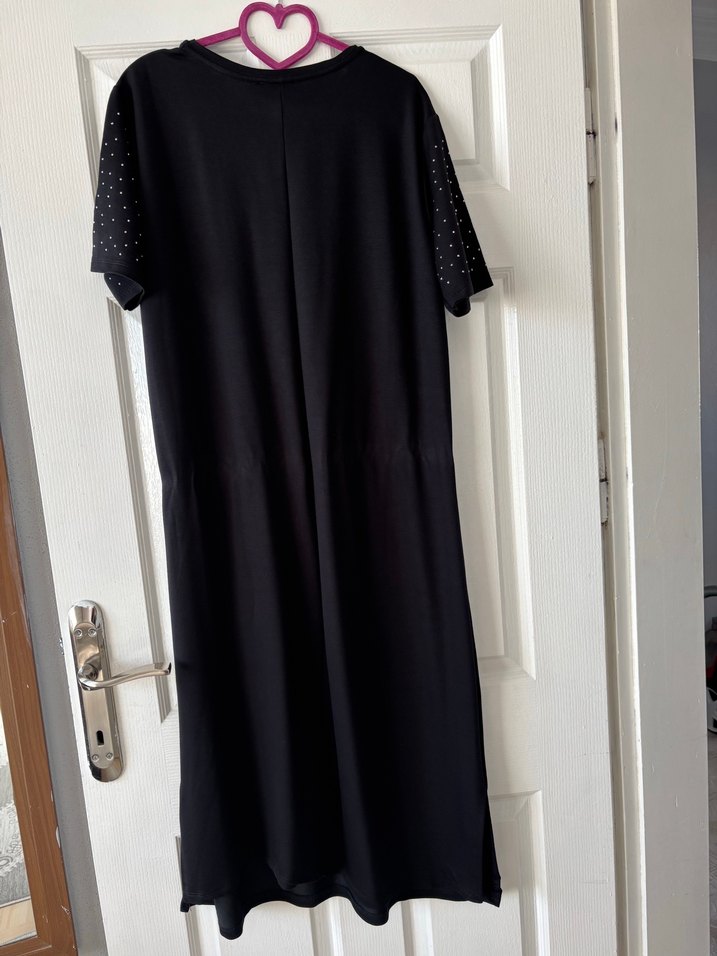 Siyah Payetli Kadın Uzun Elbise - Görsel 2