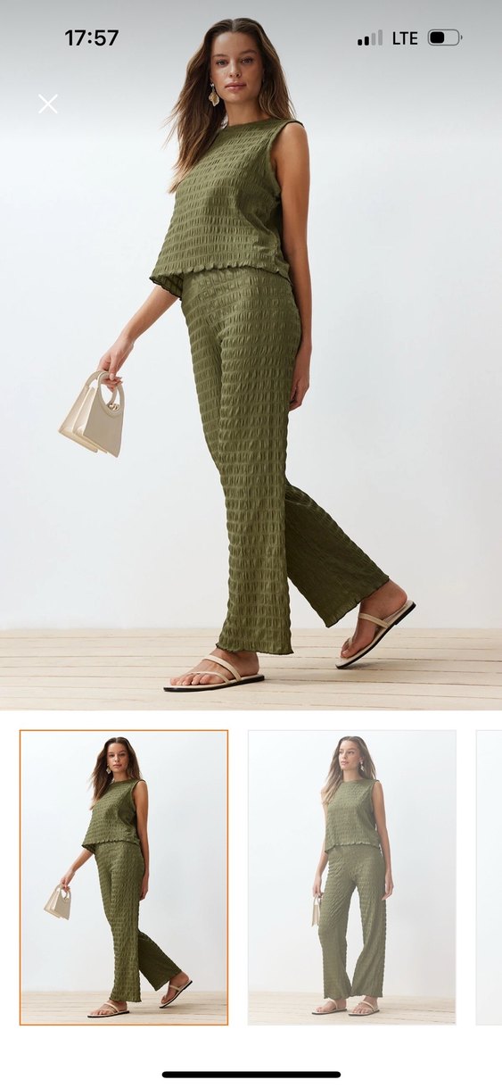 Kadın Koyu Haki Kolsuz Mini Tulum - Görsel 3