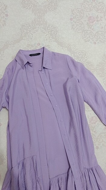 36 Beden LCW modest gömlek Mor renk keten kumaş