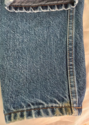 Düğmeli Mavi Boyfrend Kadın Kot Pantolon - Görsel 8