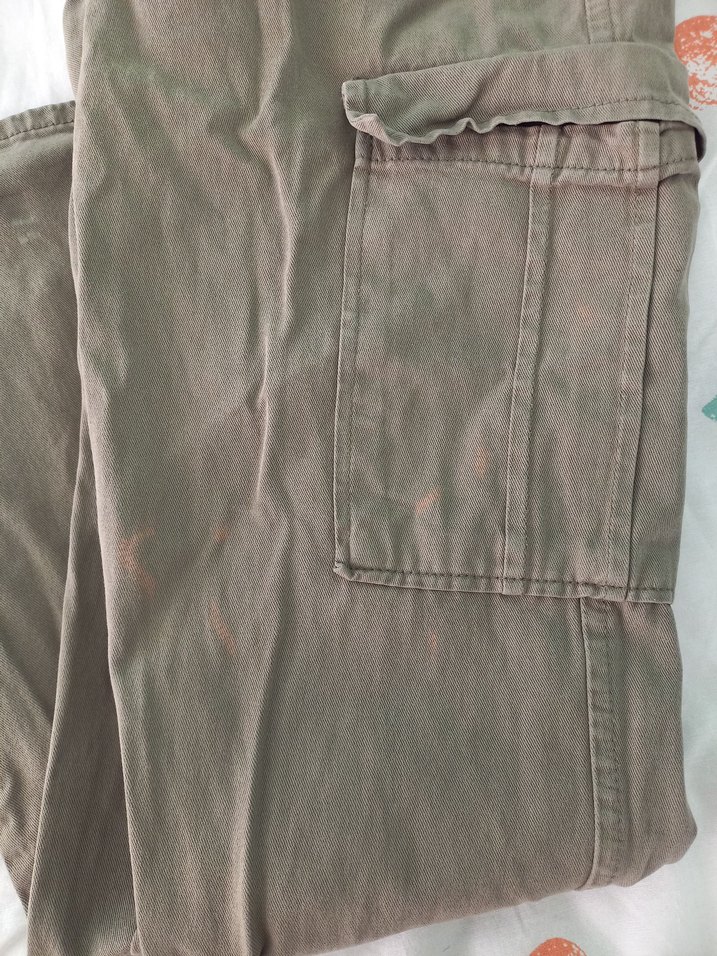 Kadın Bol Kesim Haki Kot Pantolon - Görsel 4