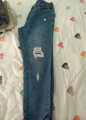 Diğer Kadın Mavi Yırtık Detaylı Boyfrend Kot Pantolon