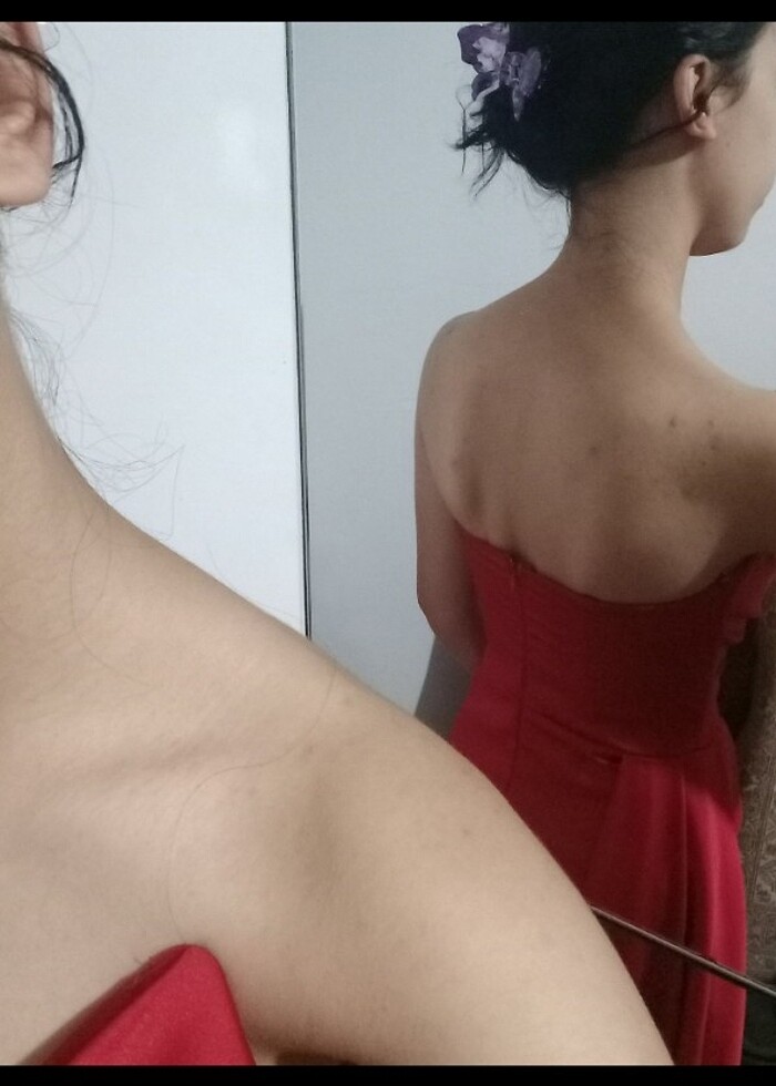 Kırmızı kınalık düğünlük elbise???? - Görsel 2