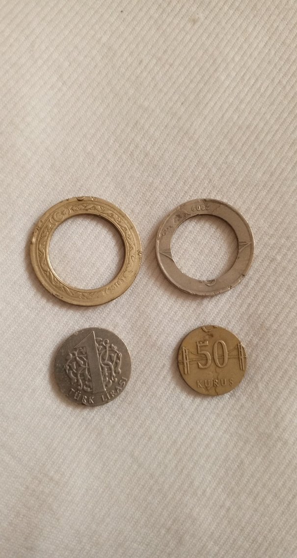 Minimalist Erkek Küpeleri - Altın ve Gri - Görsel 2