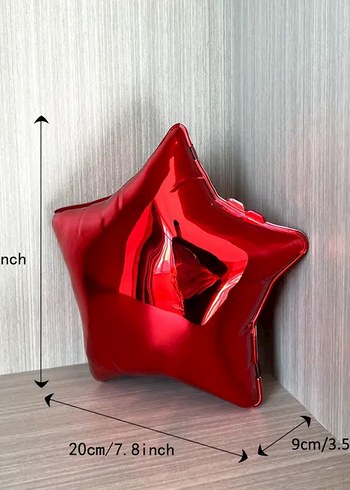 Parlak Kırmızı Yıldız canta - Görsel 4