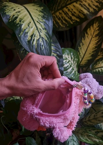 Pembe Peluş Oyuncak Köpek çanta - Görsel 4