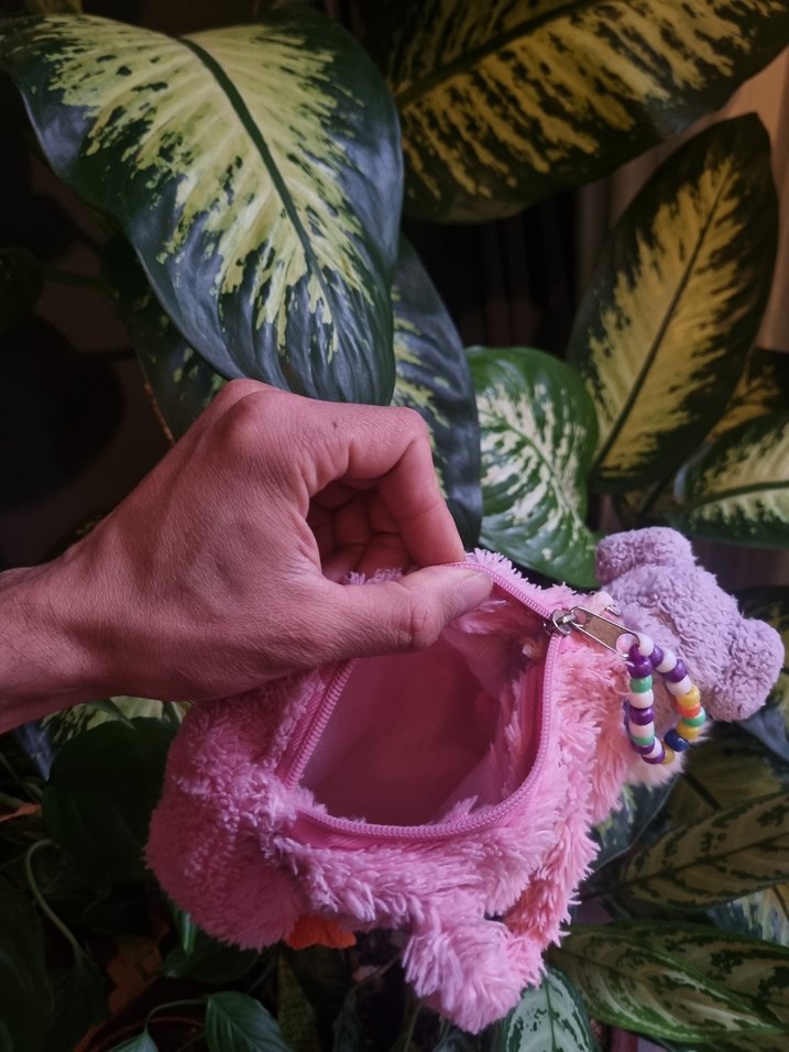 Pembe Peluş Oyuncak Köpek çanta - Görsel 4