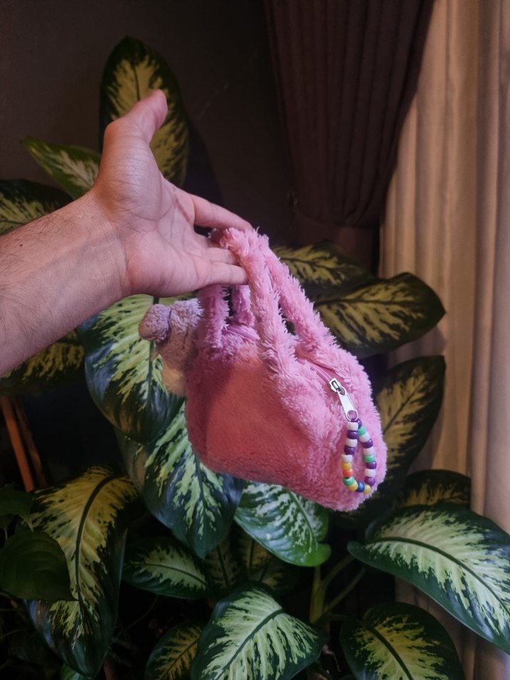 Pembe Peluş Oyuncak Köpek çanta - Görsel 5