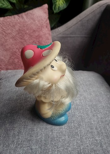 vintage Sovyet Pastel Renkli Mantar Şapkalı Figür - Görsel 2