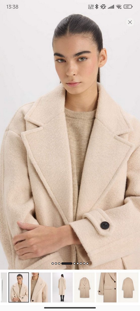 Bej Uzun Klasik Kaban - Görsel 4