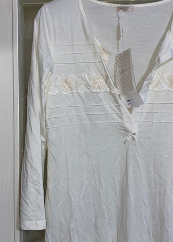 Uzun Kollu Beyaz Bohem Kadın Elbise - Görsel 2