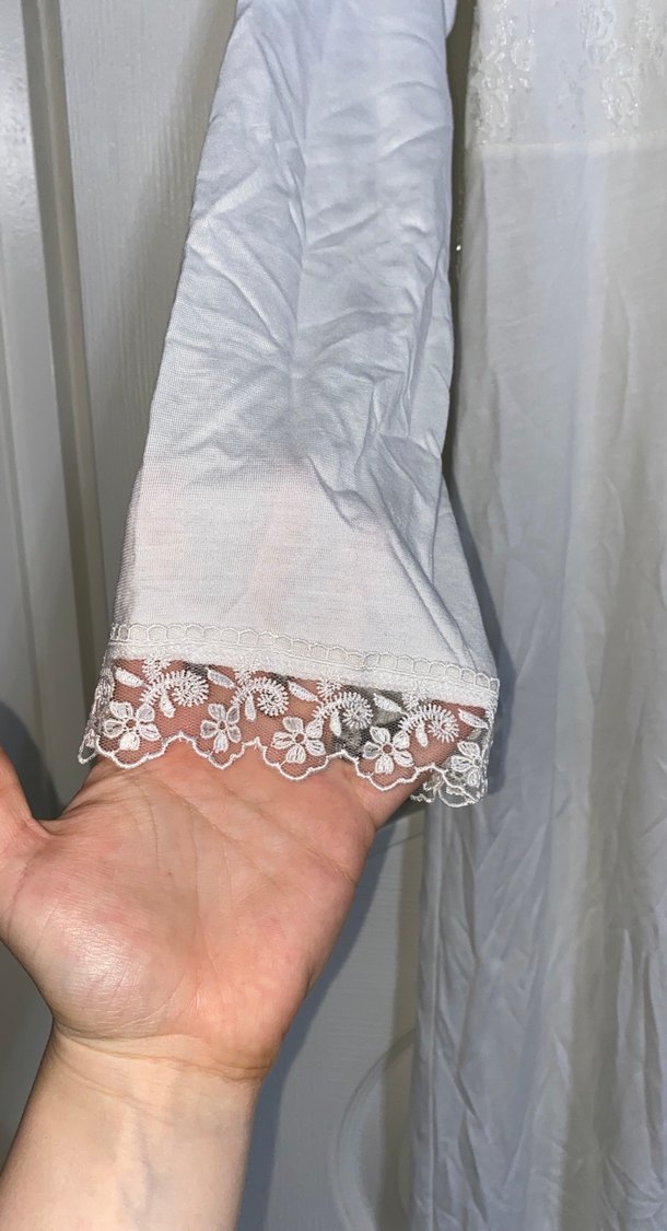 Uzun Beyaz Bohem Kadın Elbisesi - Görsel 3