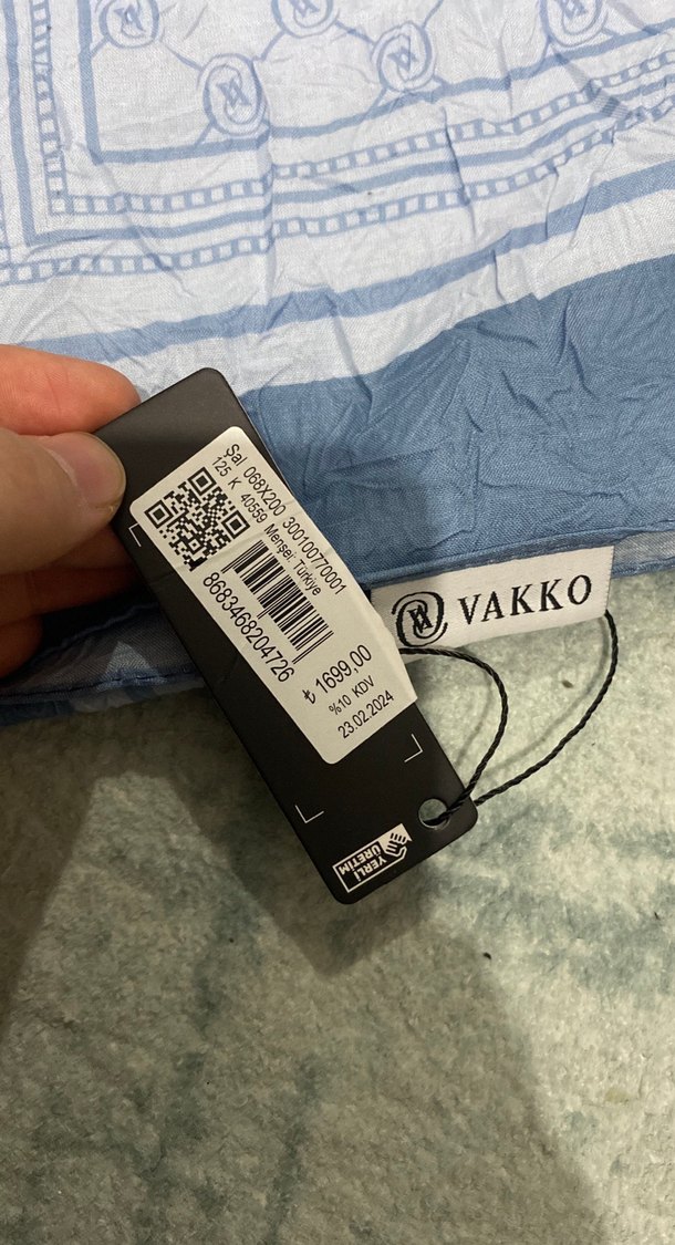 Vakko Bohem Mavi Piliseli Kadın şal - Görsel 3