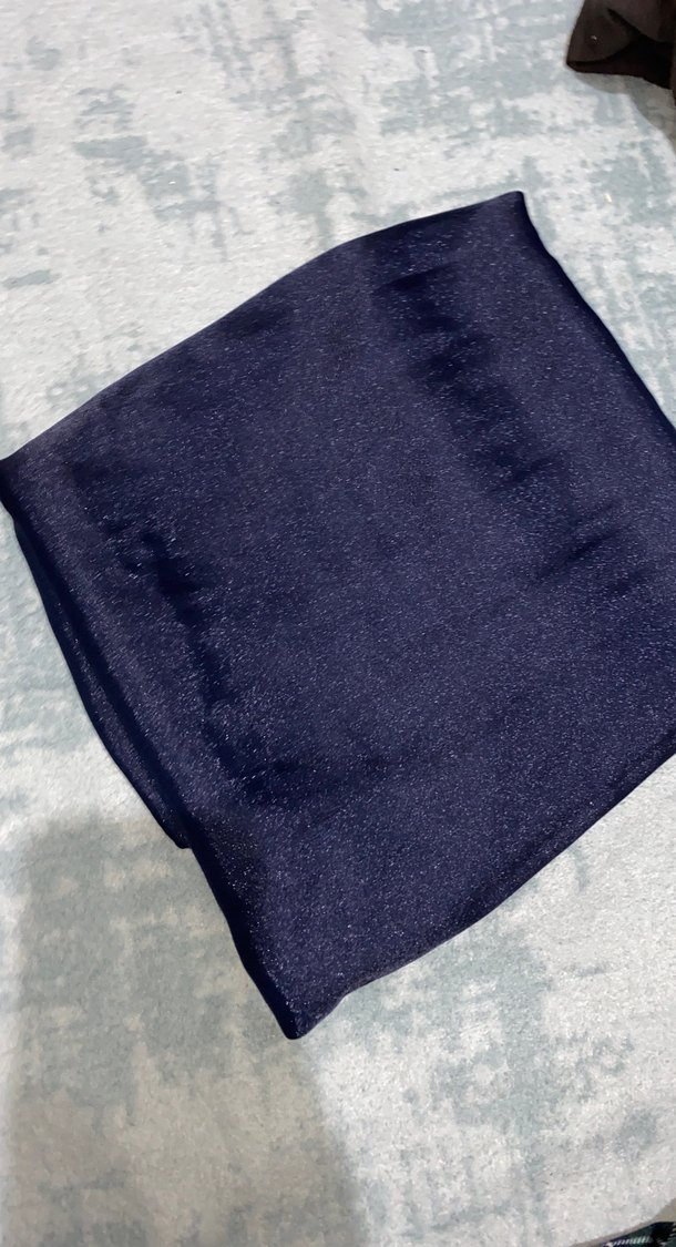 Mavi Parlak Kadın Şal Velcro Detaylı - Görsel 2