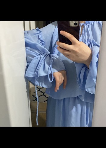 Mavi Uzun Salaş Kadın Etek takım - Görsel 2