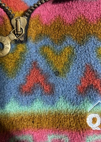 Renkli Polar Sweatshirt Yarım Fermuarlı - Görsel 6