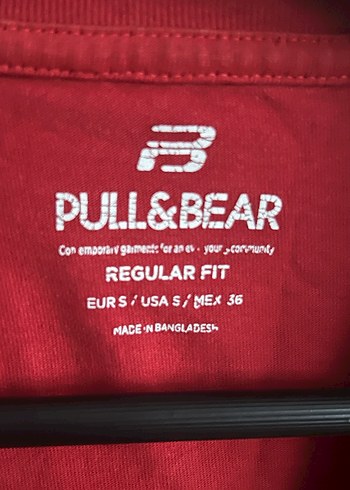 Kırmızı PULL&BEAR Baskılı Erkek Tişört - Görsel 3