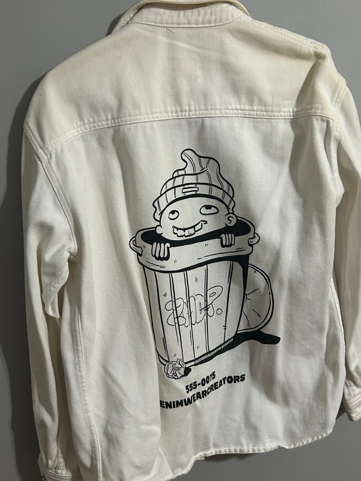 Zara beyaz kot ceket - Görsel 3