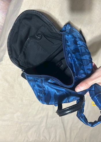 Parlak Mavi Deri Sırt Çantası - Görsel 5