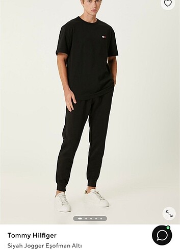 m Beden Tommy hilfiger siyah ve füme Jogger alt 3 iplik şardonlu 