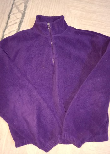 Diğer Mor Yarım Fermuarlı Polar Sweatshirt