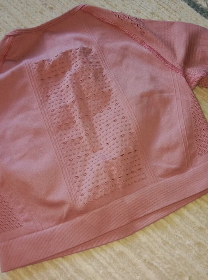 Dantel Detaylı Pembe Uzun Kollu Spor Üst - Görsel 3