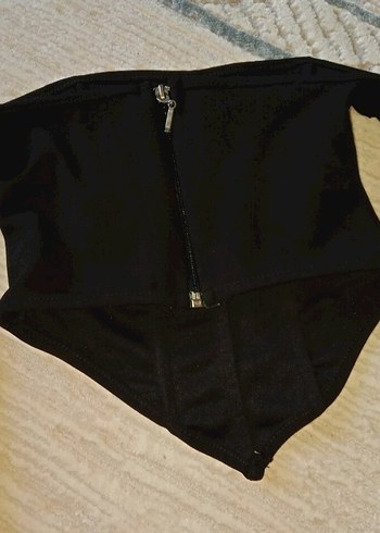 Siyah Fitted Korse Midi Boy - Görsel 3