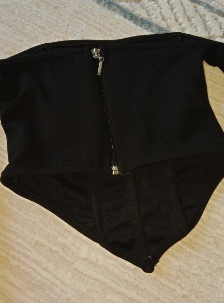 Siyah Fitted Korse Midi Boy - Görsel 3