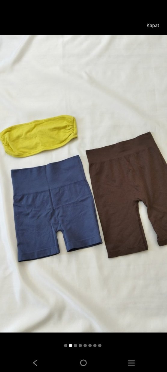 Sarı Fit Mini  Şort takım - Görsel 2