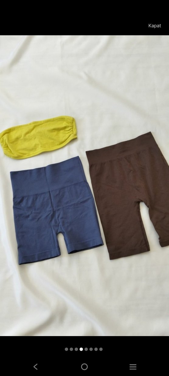 Sarı Fit Mini  Şort takım - Görsel 3