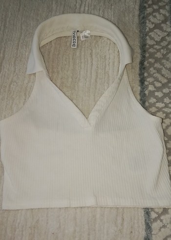 Kadın V Yakalı Kolsuz Örgü Crop Top