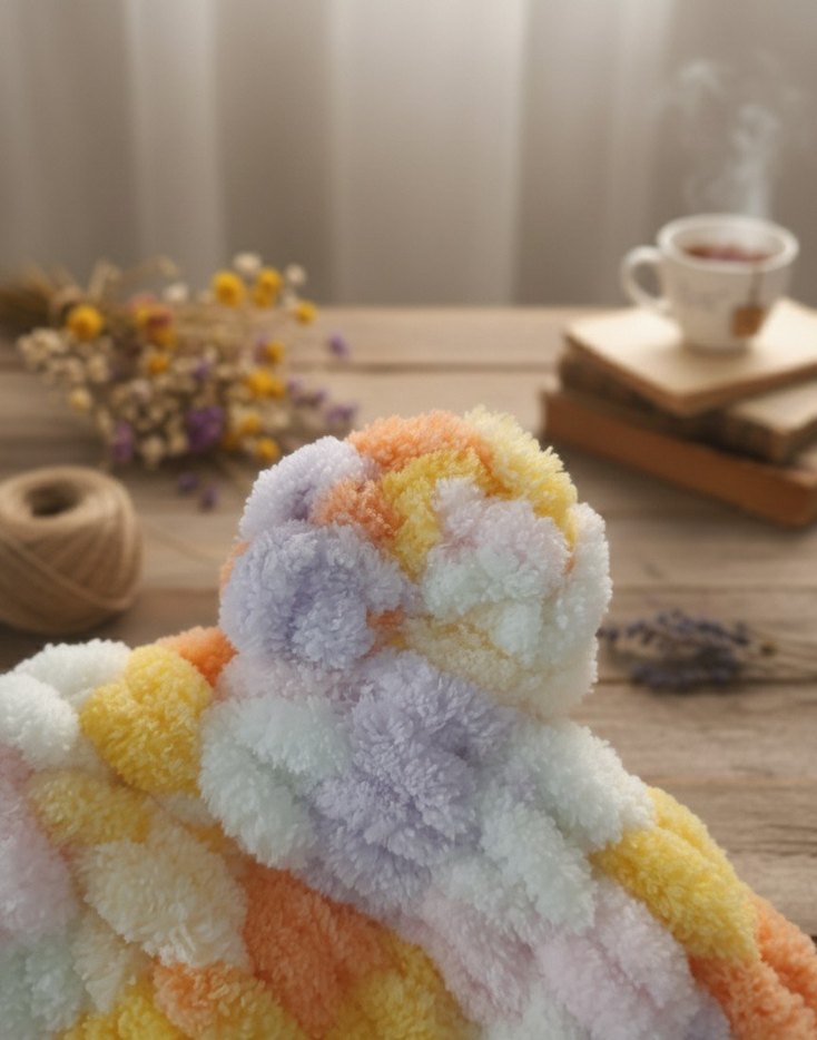 Çok Renkli Bebek Bere ve Atkı Seti - Görsel 2