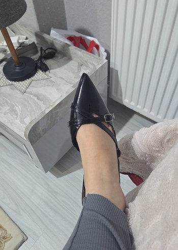 Tokalı Kadın kısa Topuklu Stiletto - Görsel 3
