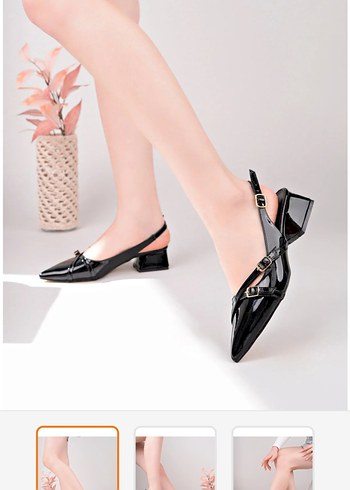 Tokalı Kadın kısa Topuklu Stiletto - Görsel 2