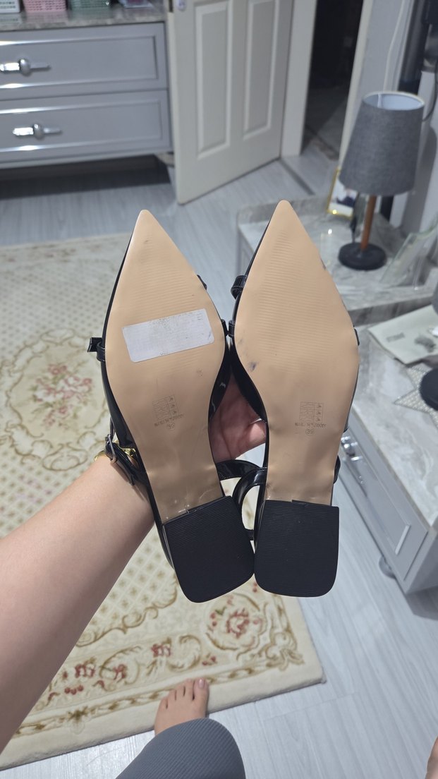 Tokalı Kadın kısa Topuklu Stiletto - Görsel 5