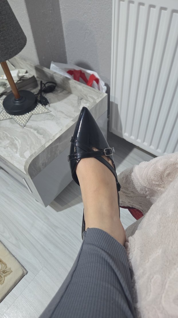 Tokalı Kadın kısa Topuklu Stiletto - Görsel 3